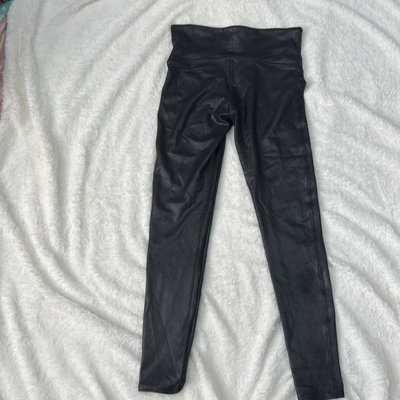 Spanx Faux Leather Shimmer Leggings Black L - Picture 5 of 5